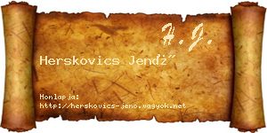 Herskovics Jenő névjegykártya